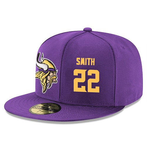 NFL Minnesota Vikings #22 Harrison Smith Stitched Snapback Adjustable Player Hat - Purple/Gold